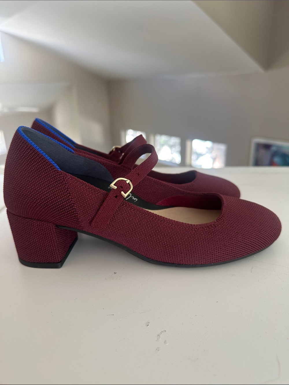 New ROTHYS The mary Jane heel wine shoes 6